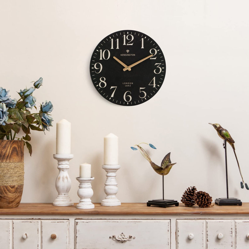 Horloge murale noire Farmhouse