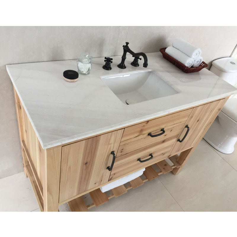 Genoa 48'' Single Bathroom Vanity with Top, White