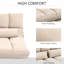 Fauteuil-lit pliant, convertible avec éléments réglables, 2 coussins, beige, produit peu encombrant et siège de lit à assise au sol fiable, options, fonctionnalité, pour les loisirs