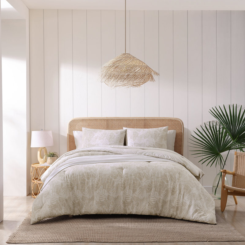 Costa Blanca Beige Cotton King Duvet Cover Set with Matching Shams