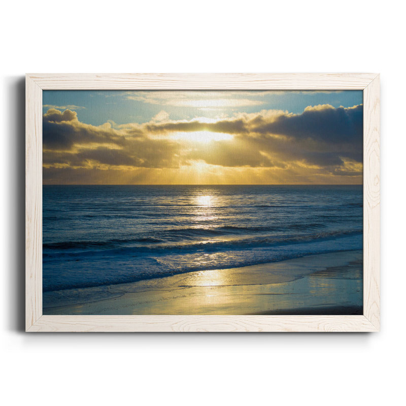 Beach Sunset Surfers - Photographie de cadre sur toile, Blanc, H 37,5 po x l 27,5 po x P 1,5 po