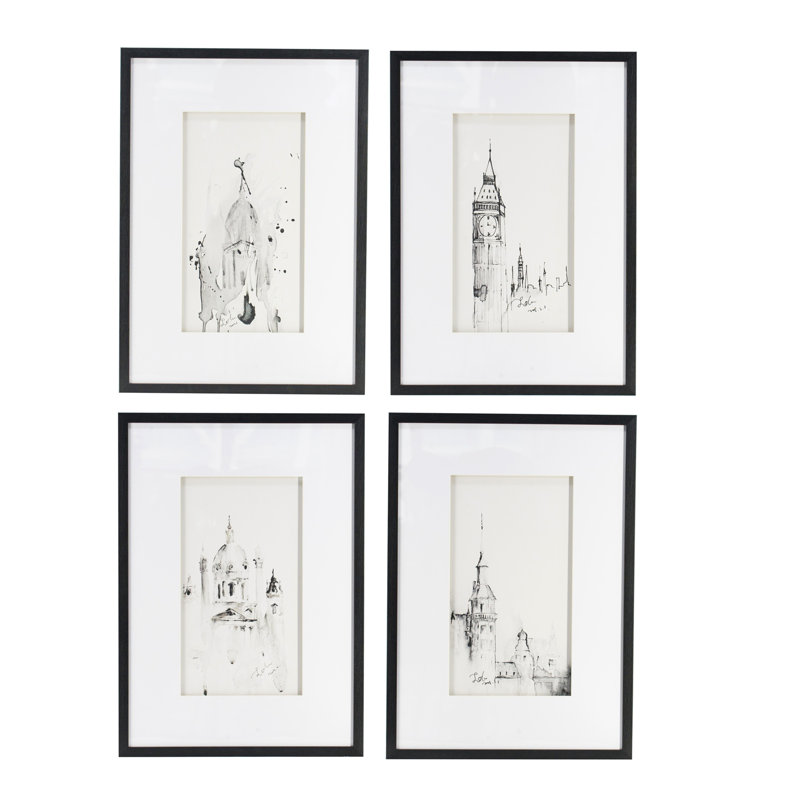 Ensemble de 4 impressions murales, 20 po x 28 po