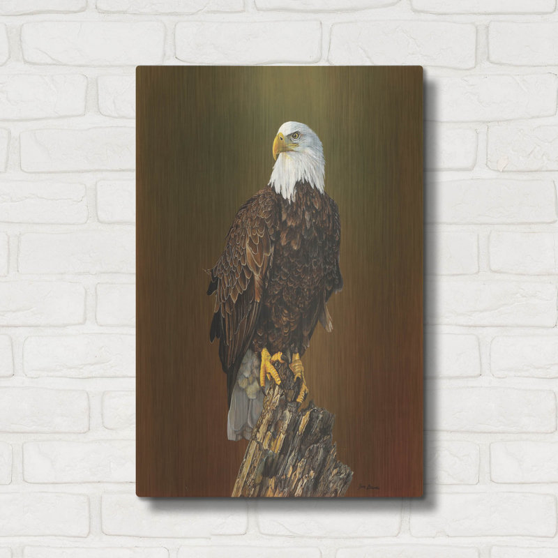 «Proud Bald Eagle» par Jim Brune, art mural en métal, H 24 po x l 16 po