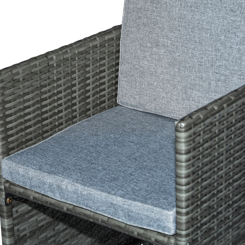 Aylesbury 8 - Person Wicker Patio Dining Set with Square Table , Cushions Included, Gray