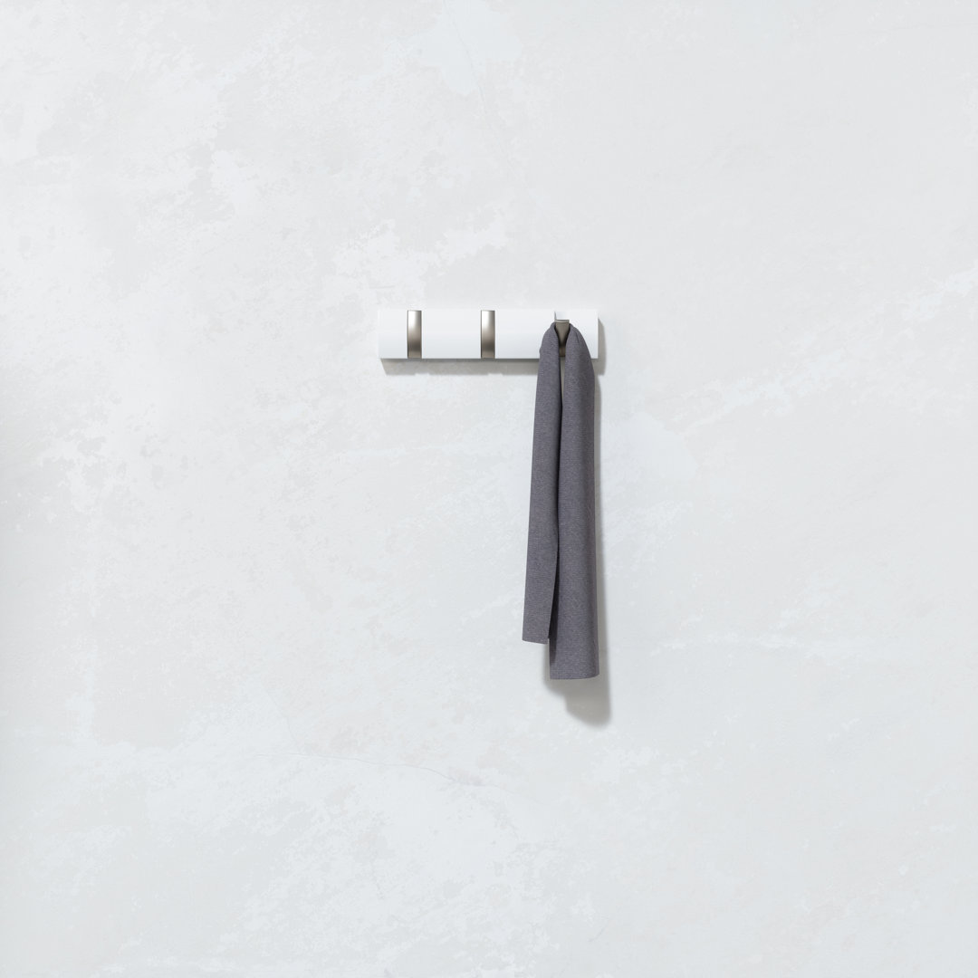 Flip Wall Mounted Coat Rack Umbra Color: White/Nickel