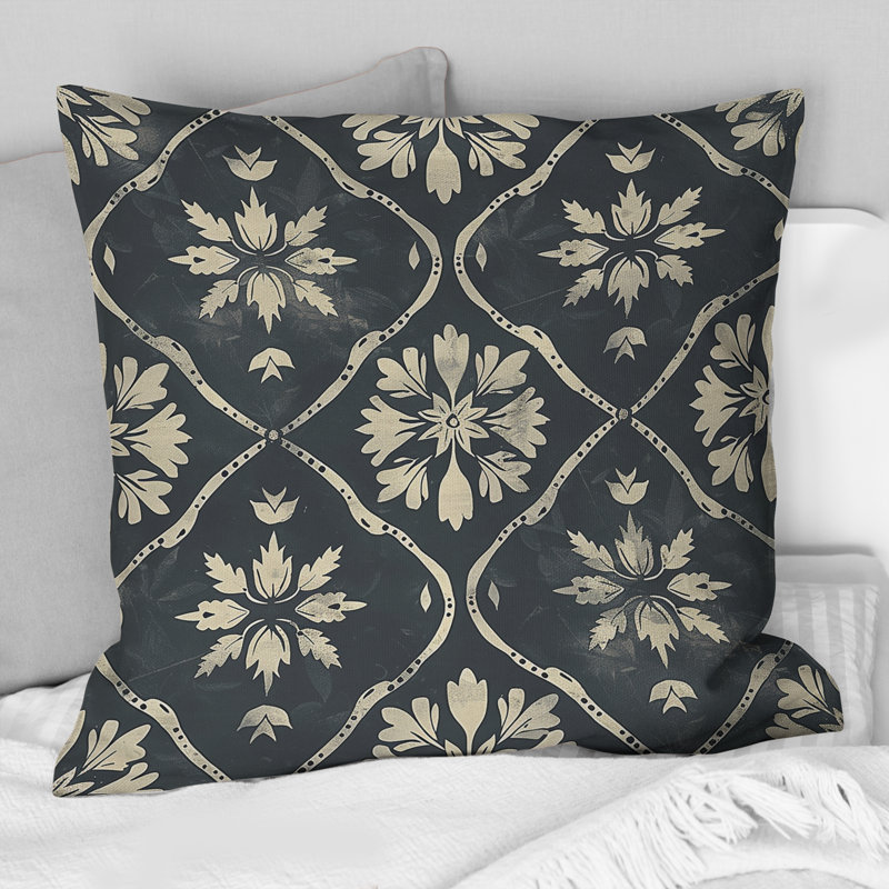 Coussin lombaire gris foncé Farmhouse Charm V, Carrée, H 18 po x l 18 po