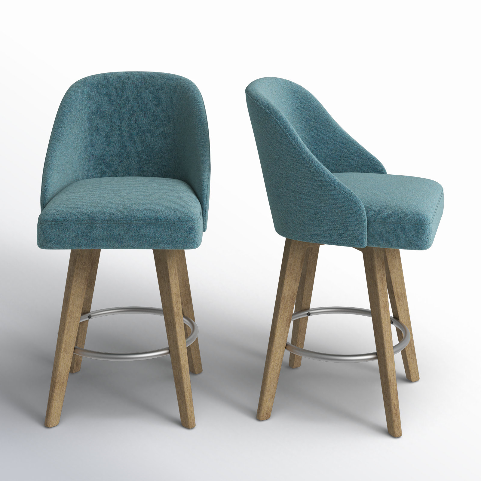 Pearce Swivel Stool, Counter Stool (25.75” Seat Height), Blue, 2