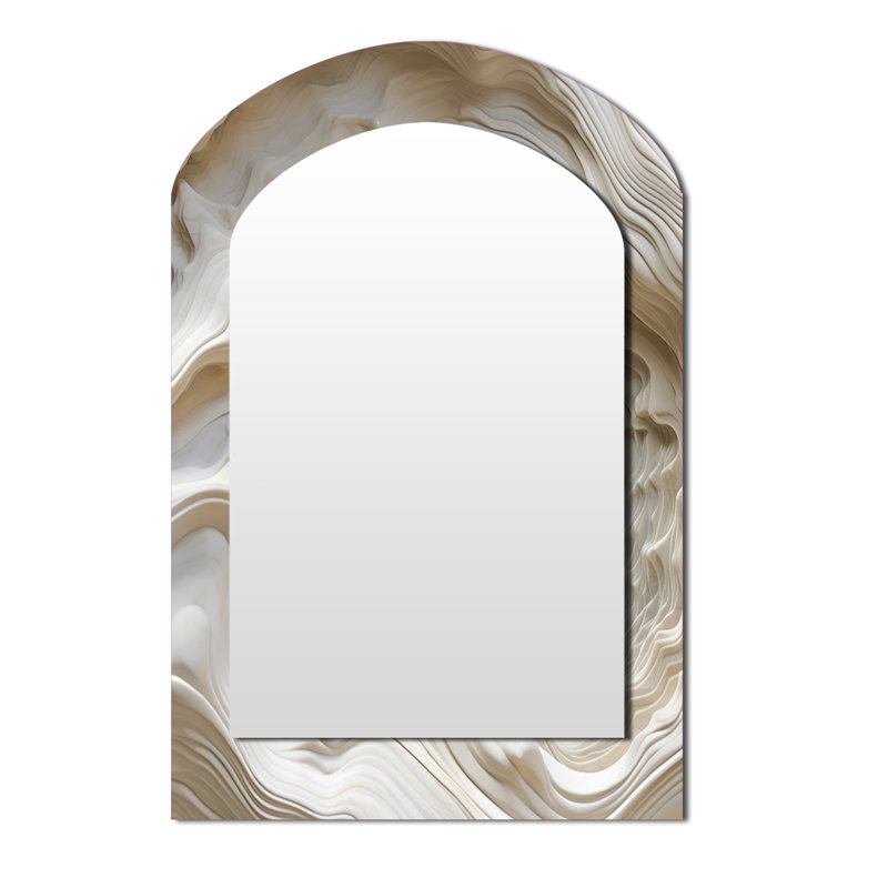 Miroir mural crème en spirale Nebula II, 43 po x 33 po