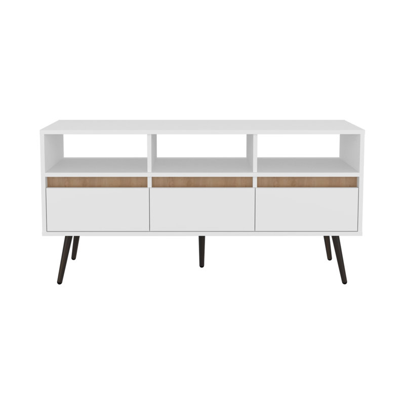 Meuble télé Barrow, 3 tiroirs, 3 tablettes