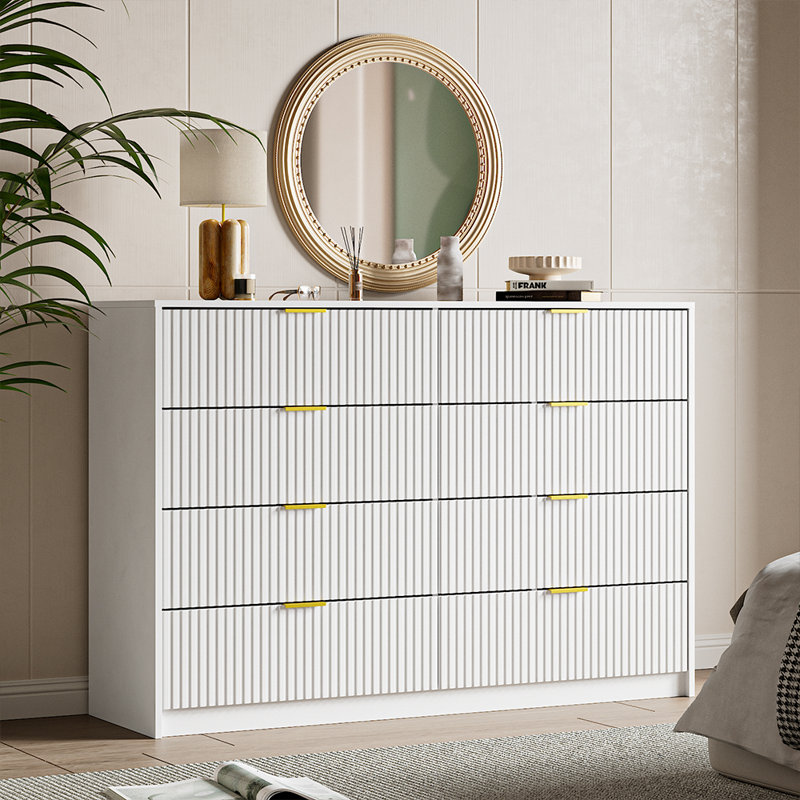 8-Drawer Double Dresser 55" W - Bedroom Storage