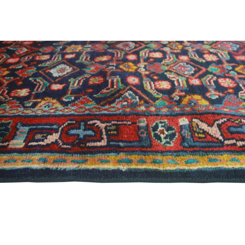 One-of-a-Kind 3'4" X 9'10" 1980s Runner Wool Area Rug in