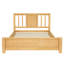 Base de lit plateforme simple avec tête de lit, base de lit plateforme en bois massif, lit de plancher avec lattes de soutien, naturel-576054205