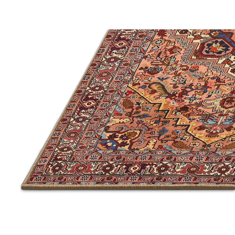 Tapis oriental brun / beige / rouge Benn, Rectangle 7 pi x 9 pi