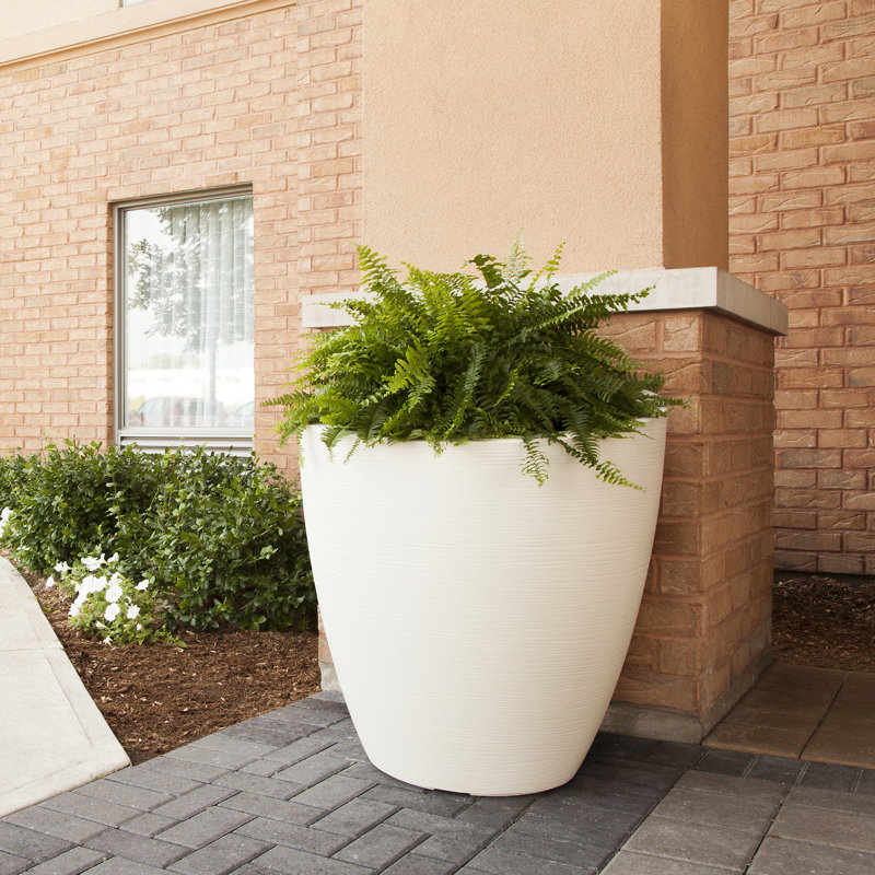 Marazzi Double Walled Tapered Pot Planter, White, 34" H x 30" W x 30" D