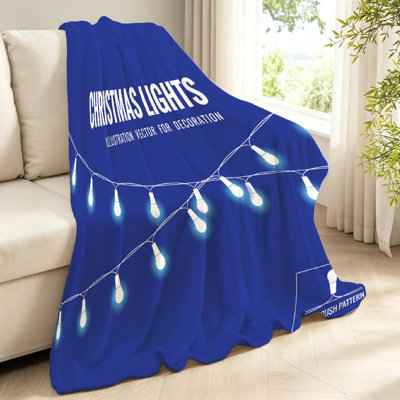 Jeté transparent en flanelle molletonnée, imprimé recto de Noël