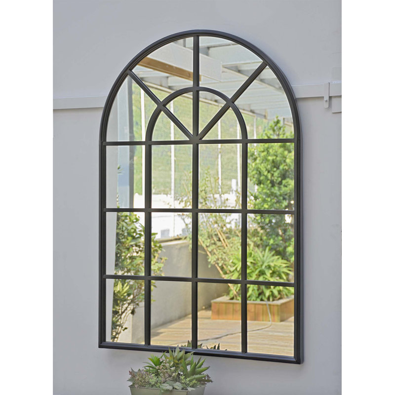 Miroir d'appoint mural en métal noir, Noir, H 41,5 po x l 28,125 po x P 1,375 po