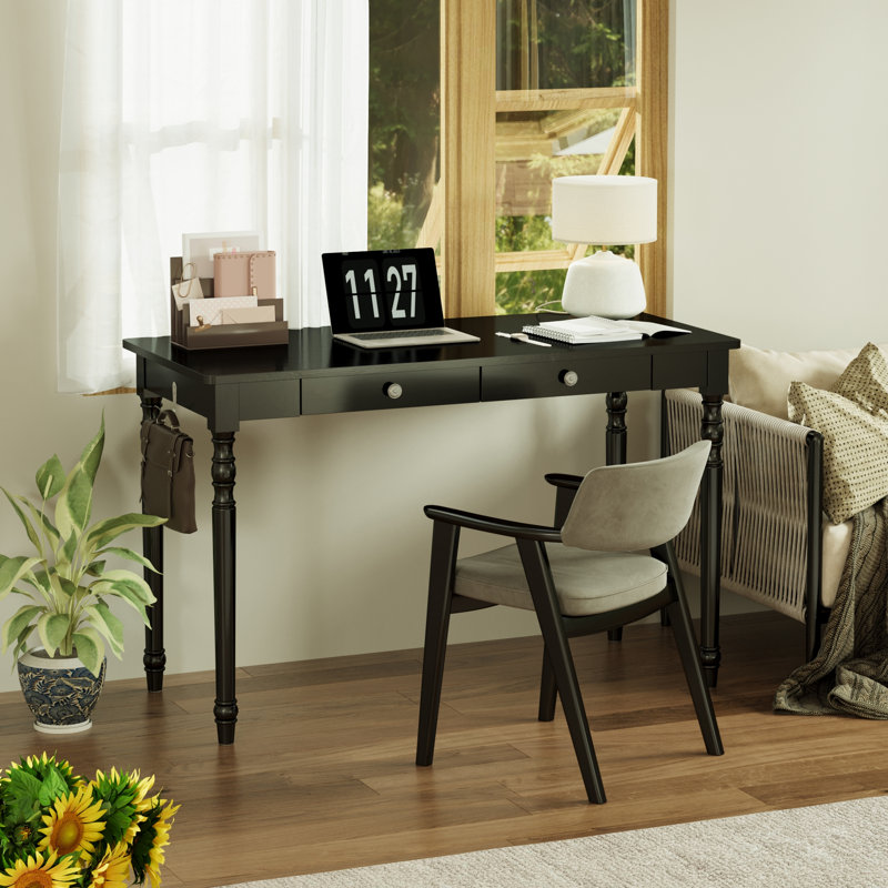 Bureau Mid Century Modern, L 47,2 po x P 21,7 po, Noir