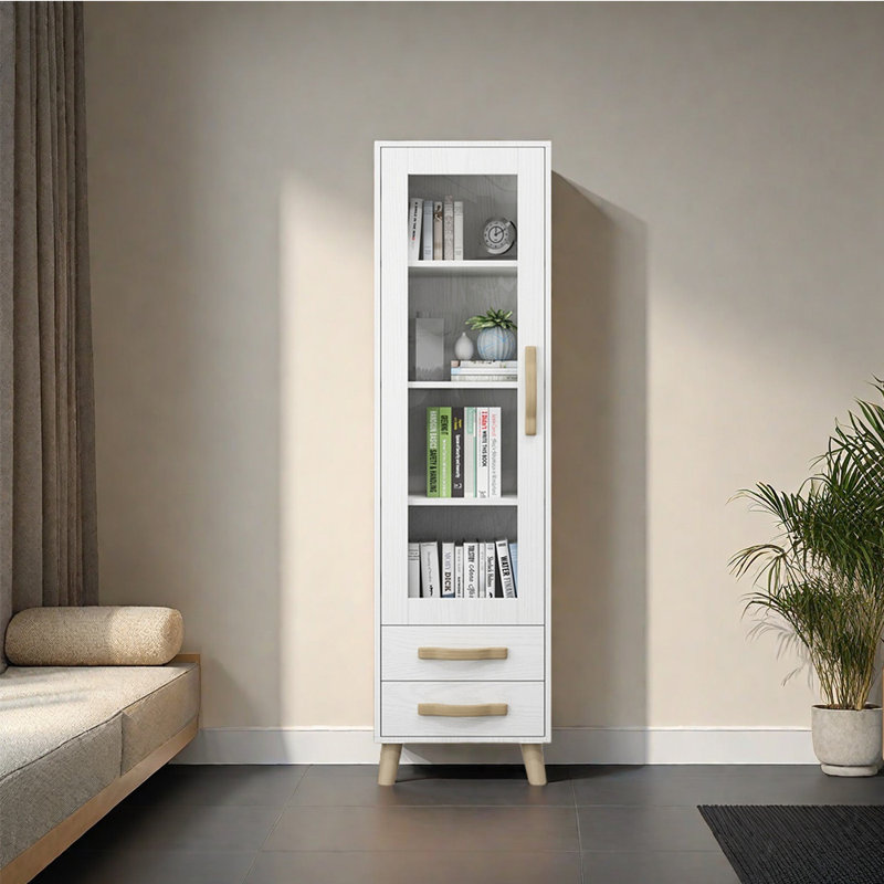 Bibliothèque de rangement simple de style américain, (4 tablettes) H 70,87 po x l 15,75 po x P 13,78 po