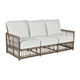 Newport 79" Wide Outdoor Wicker Patio Sofa with Cushions