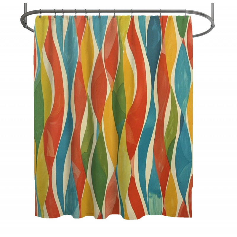 Enye Abstract Shower Curtain, 83" H x 70" W