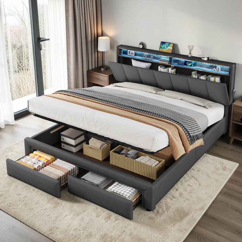 Bed, King (5'), Grey