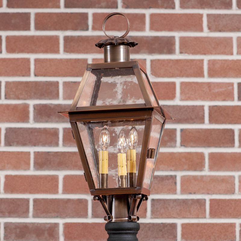 Tête de lanterne câblée à 1 lumière de 23 po Alcazaba, Laiton