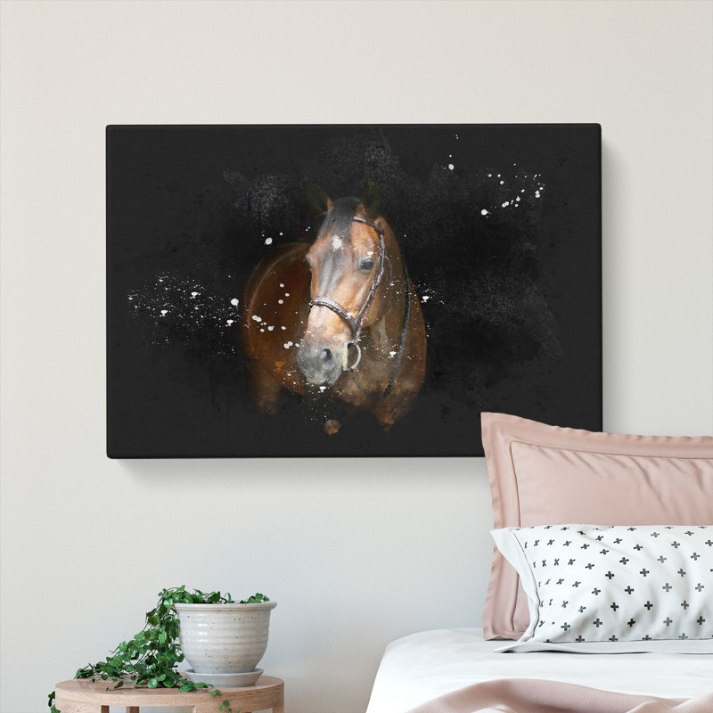 Brown Horse In The Shadows - Wrapped Canvas, 35cm H x 50cm W x 3cm D