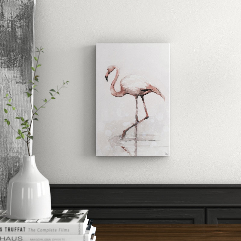 Flamingo Splash 1 Piece Wrapped Canvas Painting, 38cm H x 25cm W x 3.81cm D