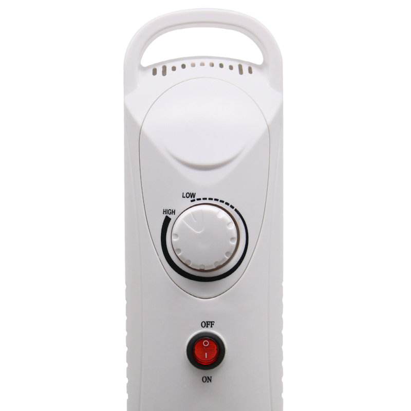 Uriah 800W 6 Fin Oil Filled Radiator Portable Electric Heater, White