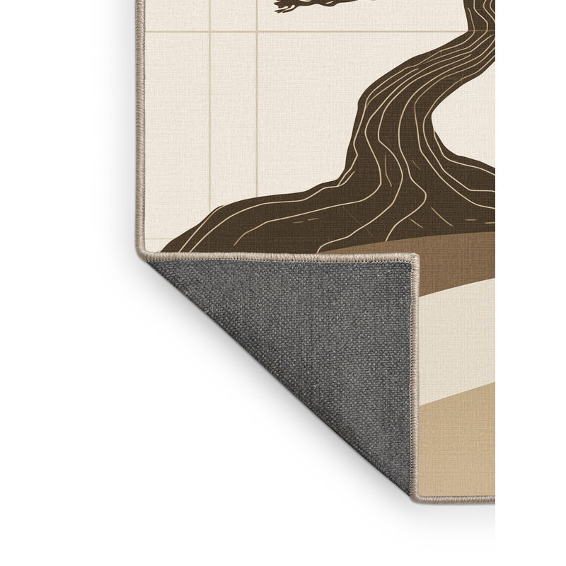 Tapis beige doux moelleux et moelleux Esmont Bonsai, 4 x 6