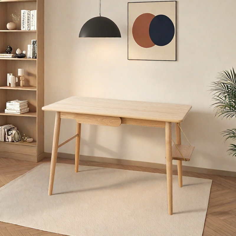 Bureau créatif et durable en bois massif, Marron clair, H 29,92 po x l 39,37 po x P 23,62 po