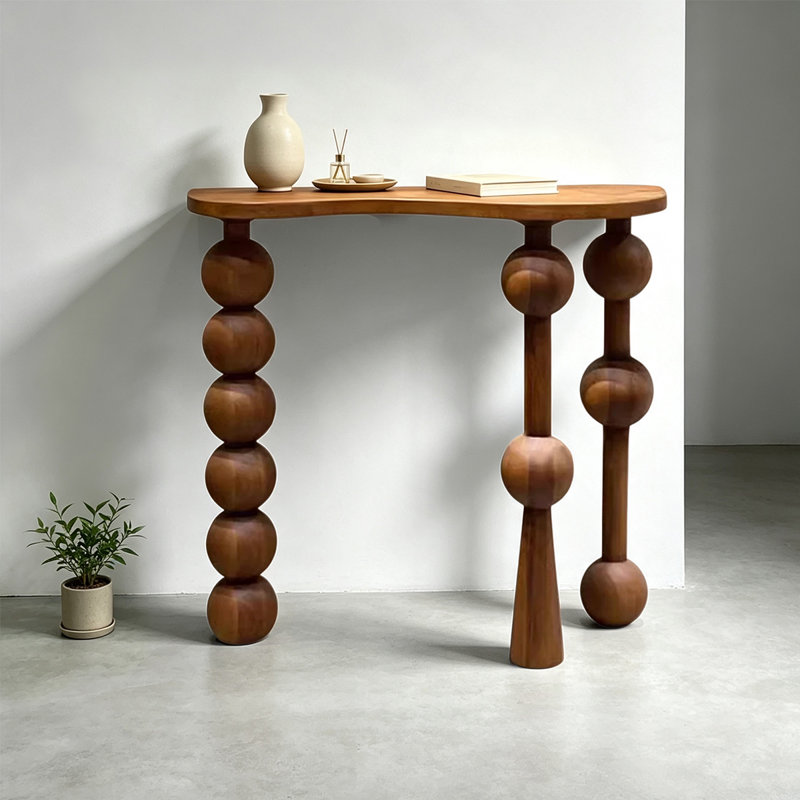 Nut-brown Solid Wood Console Table, 39.37