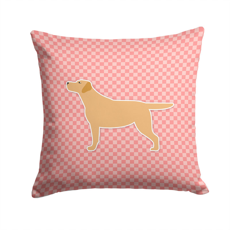 Coussin intérieur/extérieur carré labrador, H 14 po x l 14 po x P 3 po, Brun / rose