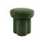 Tabouret décoratif contemporain, base piédestal, 17,5 pouces de large, profond, 19 haut, revêtement en peau de mouton, pour la conception de champignon de salon