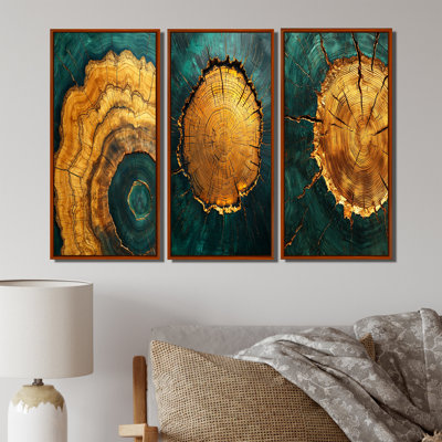 Emerald Stone and Wood Slide Roots Of Serenity I - Tree, art mural sur toile