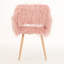 Chaise rose en fausse fourrure avec structure en métal
