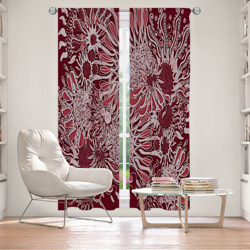 La paire de rideaux obscurcissant en polyester Barcomb filtre la plupart des rideaux de lumière, Rouge / rose