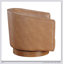 Fauteuil pivotant demi-tonneau en similicuir Maisy