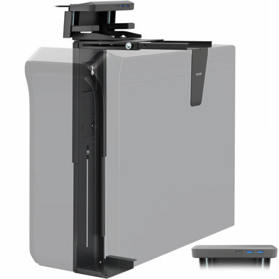 VIVO Large Clamp-on and Wall PC Mount, Computer Case Holder with 135° Swivel