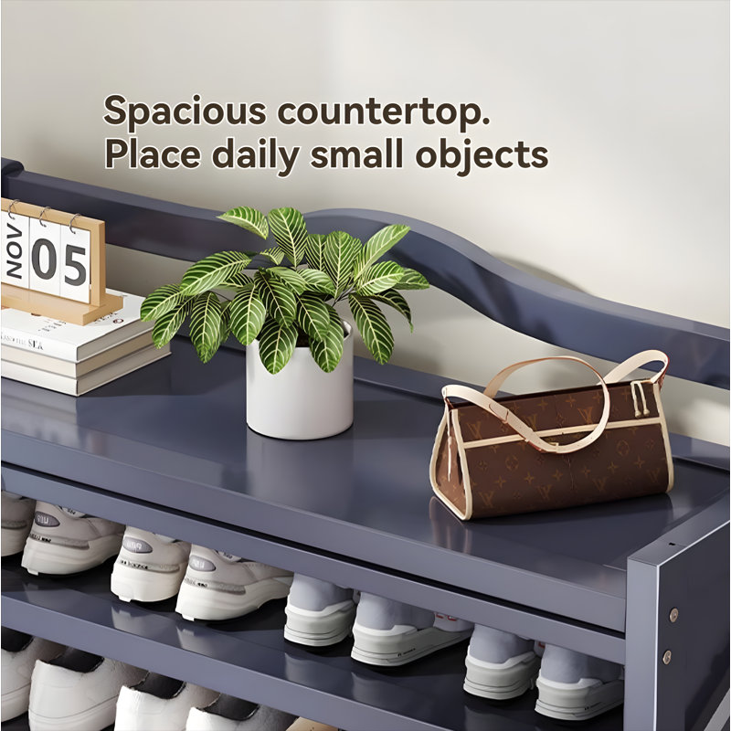 Foldable Shoe Rack For Home - Bamboo Entryway Shoe Organizer With Dust-Proof Curtain, Multi-Layer Design For Easy Storage