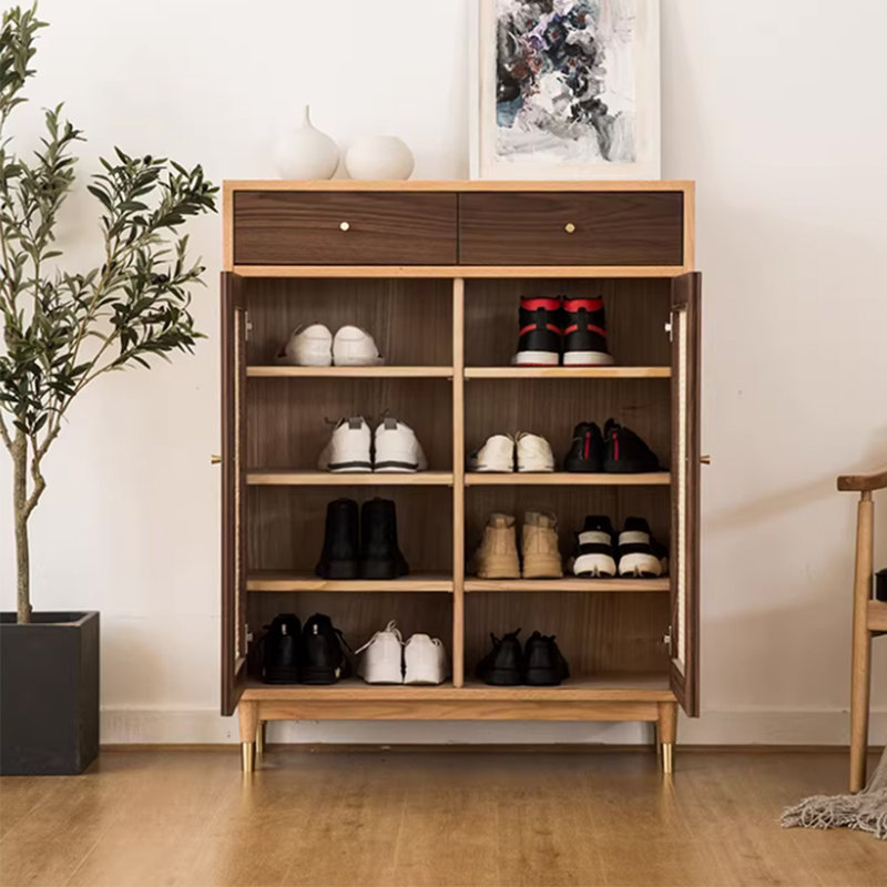 Retro high quality storage shoe cabinet, Light Brown