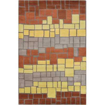 Allie Authentic Hand-Tufted Handmade Multi-Color Geometric Design Mid-Century Modern Wool Area Rug