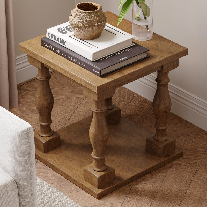 Demakis Mid-Century Modern Solid Wood End Table