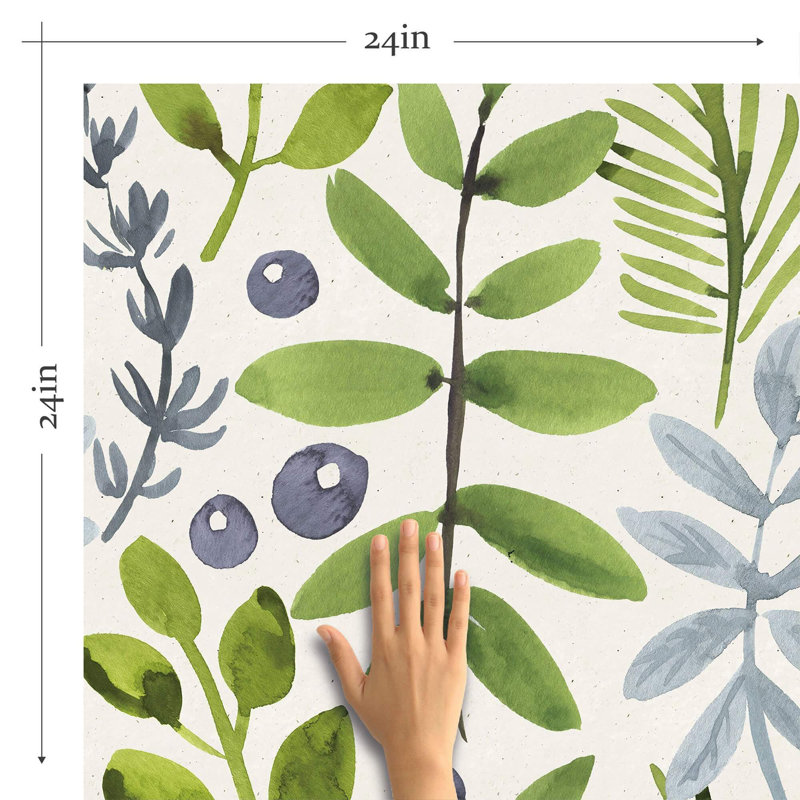 Peel & Stick Floral Tile, 102" L x 24" W