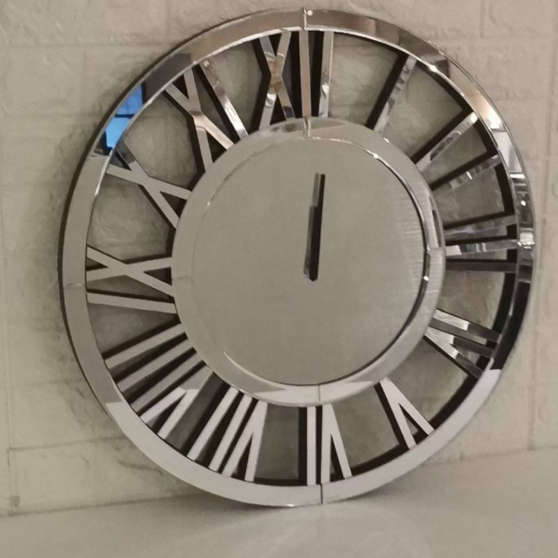Grande horloge murale 24 "à miroir