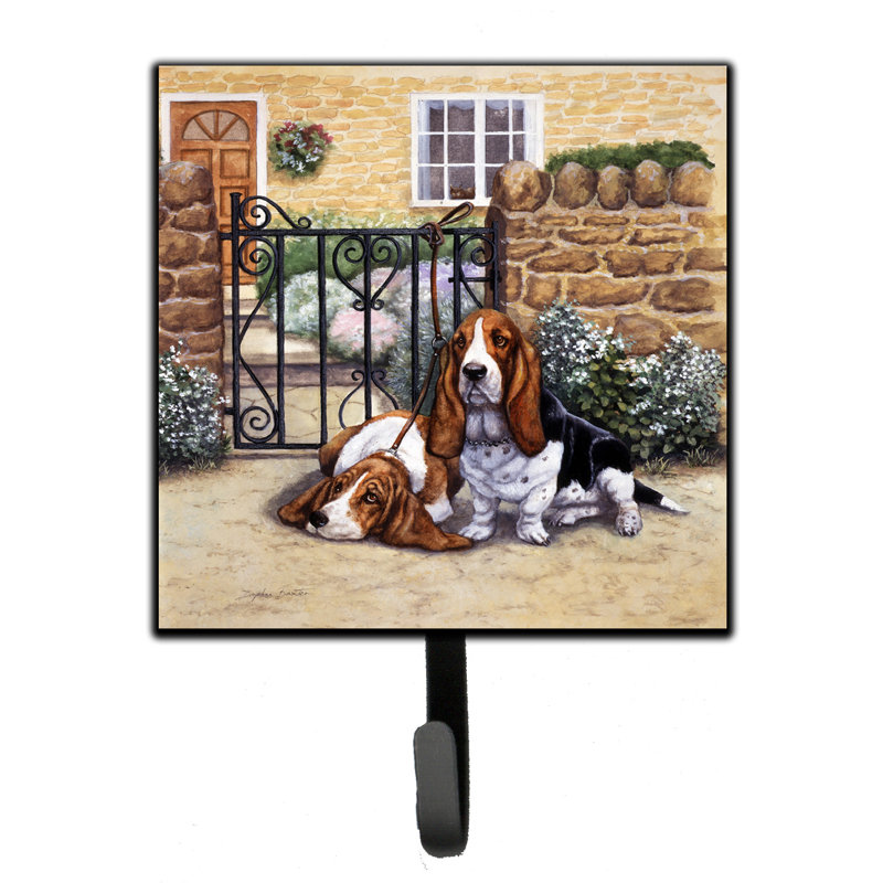 Porte-clés mural Senol Basset Hound at the Gate