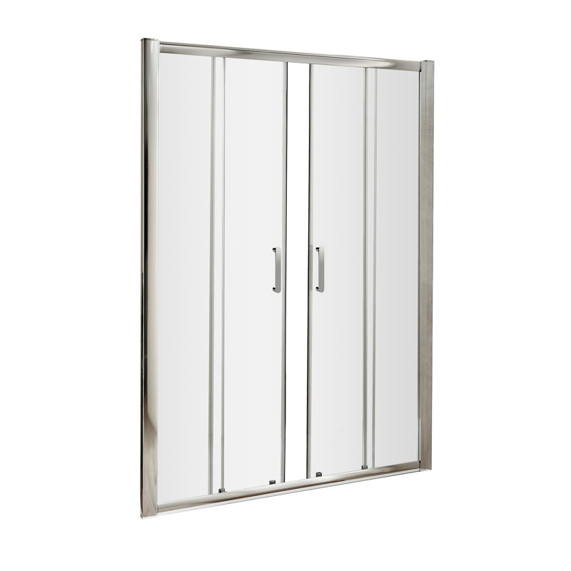 Pacific 1645mm 1690mm x Double Added Framed Shower Door with Clear Glass, 185cm H x 140cm W x 0.6cm D