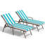 Chaises longues d'extérieur réglables en aluminium avec coussins amovibles (ensemble de 2)-2046552944-2042238245