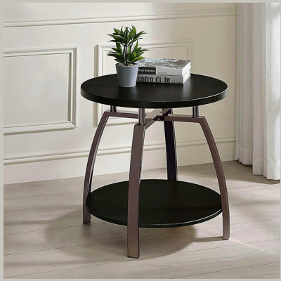 Dark Grey and Black Nickel End Table