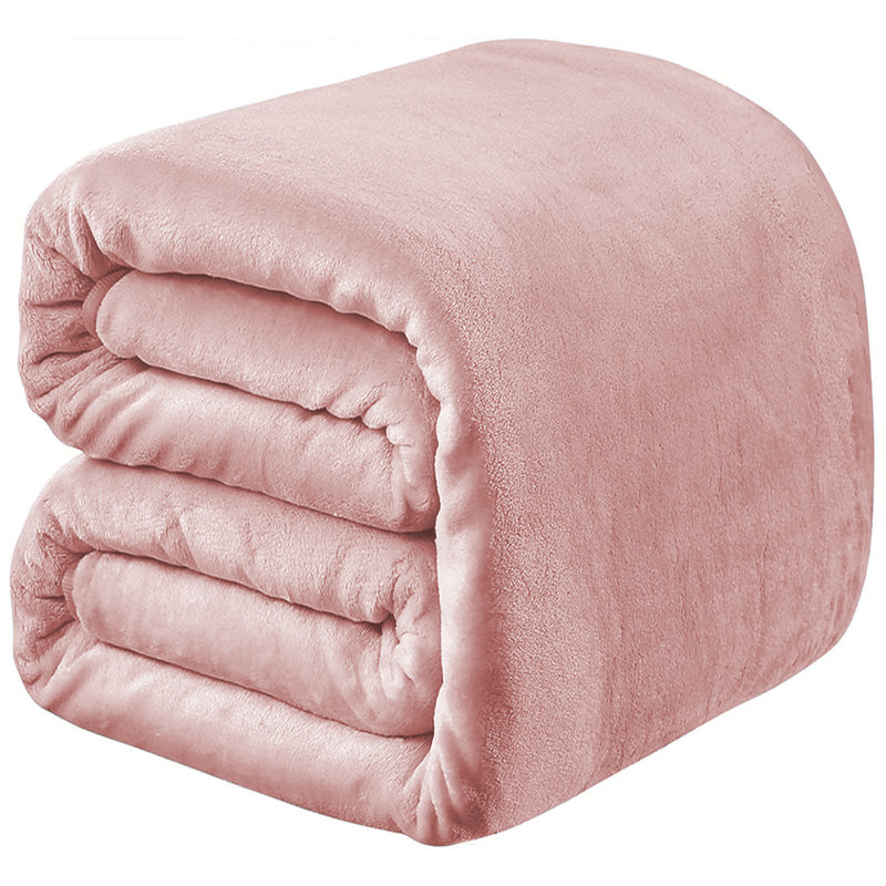 Jyon Soft Touch Mink Faux Fur Throw/Blanket, Double, Pink